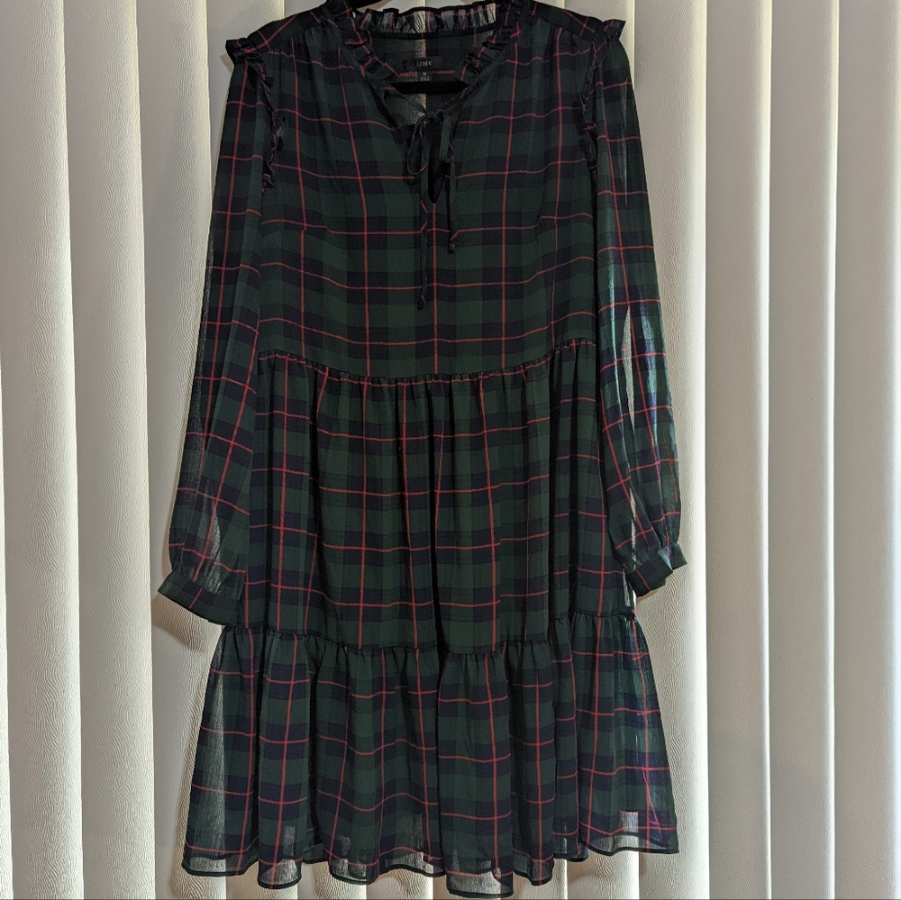 J. Crew Plaid Holiday Dress